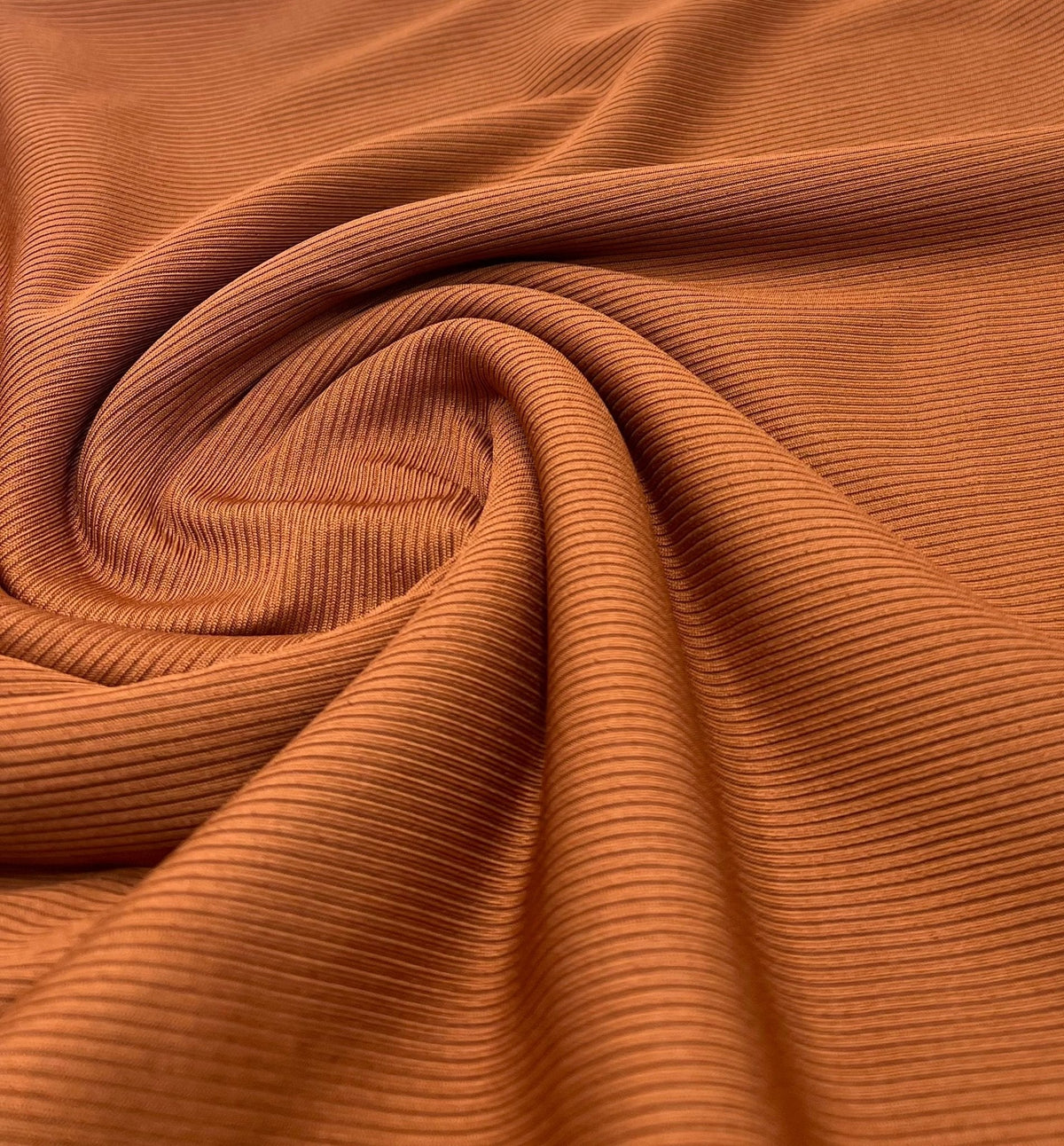 Rust 2X1 Fine Rib Stretch Fabric