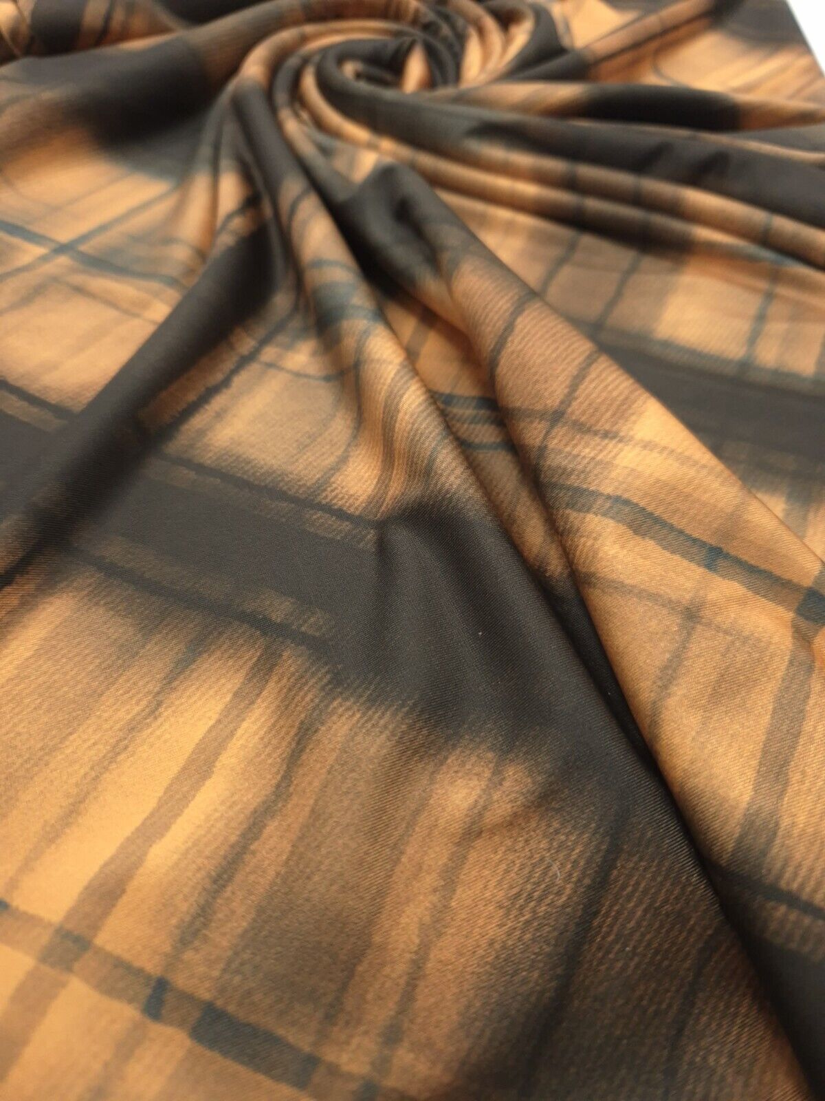 Rust & Checkered Print Soft Touch Stretch Fabrics