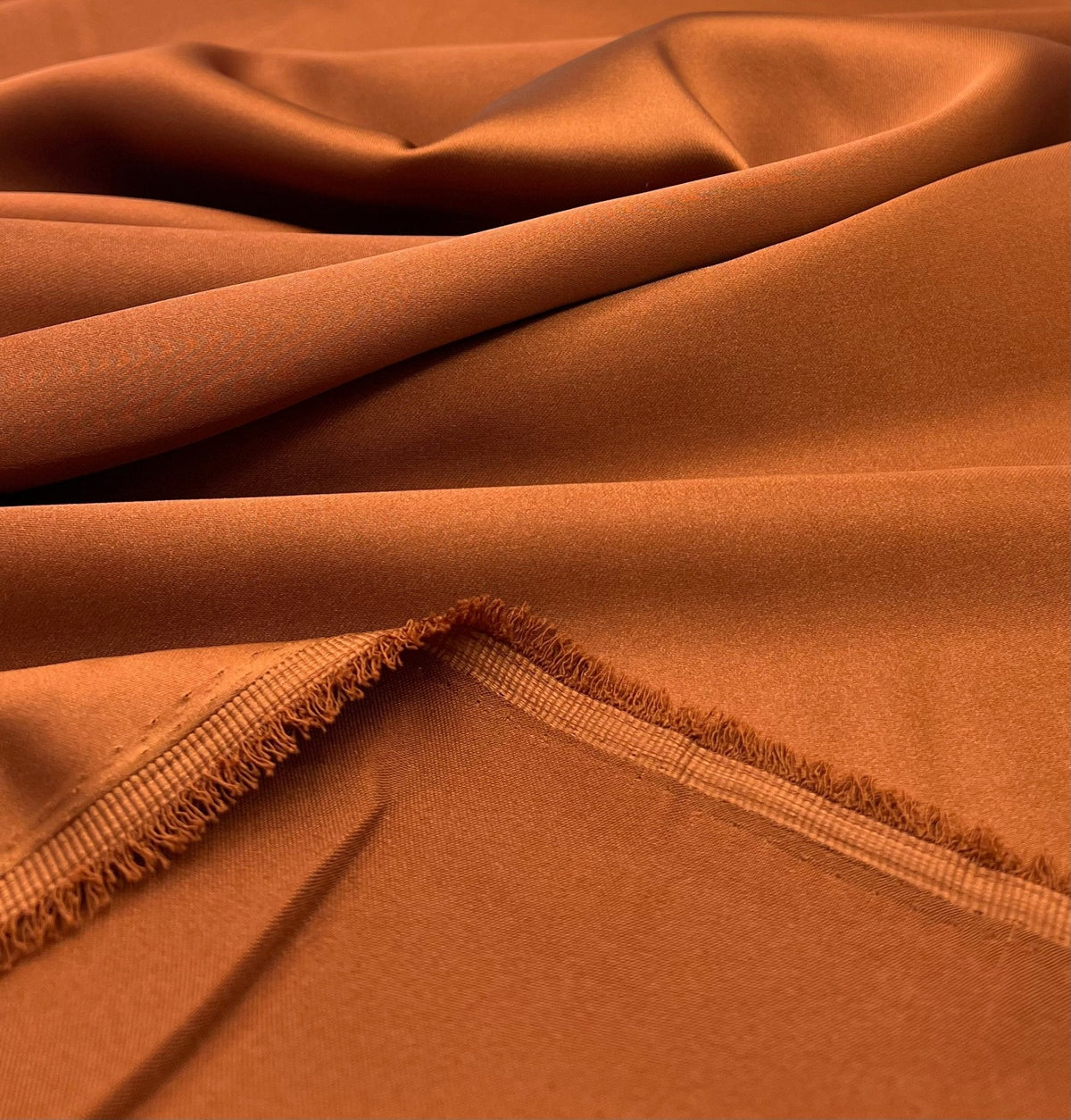 Rust Toffee Recycled Satin 160GSM Dress Craft Non Stretch Fabric