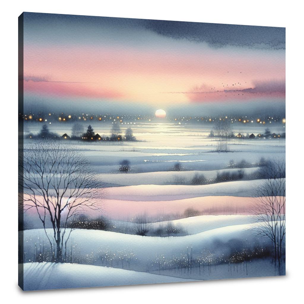 Winter Sunset Serenity Canvas