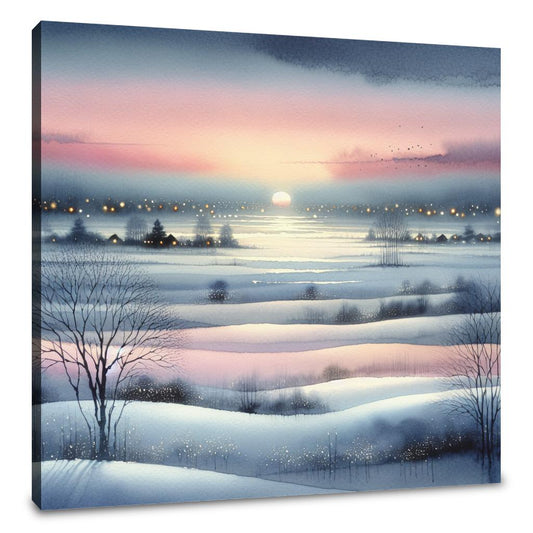 Winter Sunset Serenity Canvas