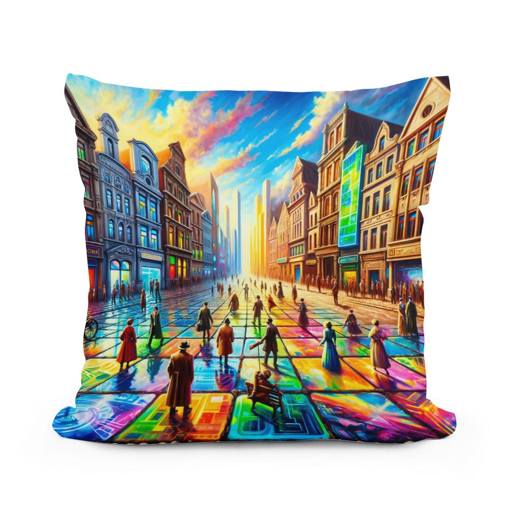 Timelines Converge Plaza Cotton Cushion