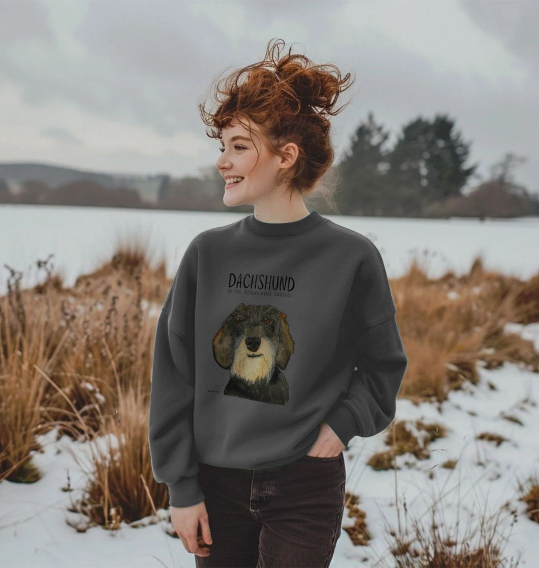 Comfy, Cozy, & Cute: The Wire Haired Dachshund Oversized Sweatshirt"