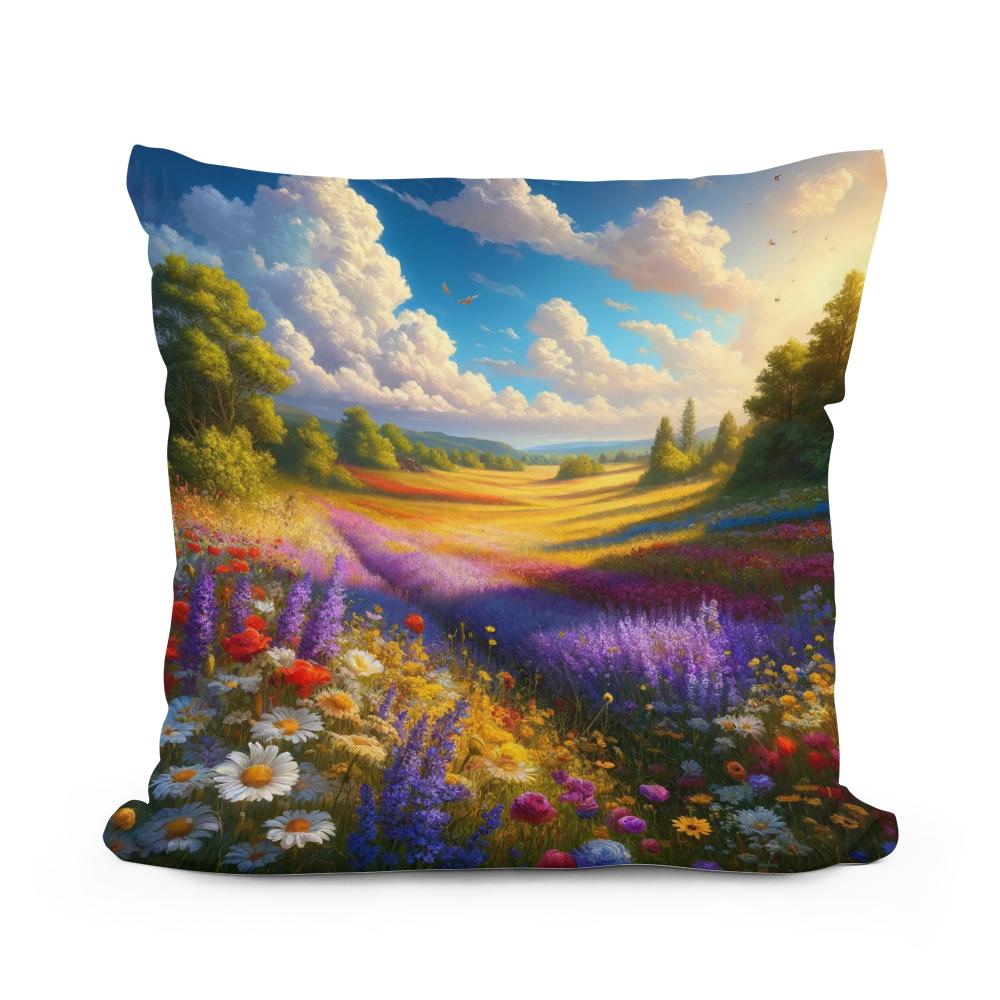Meadow Whispers Summer Cotton Cushion