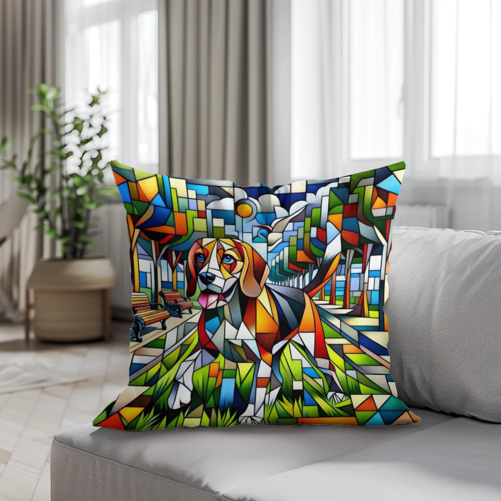 Cubist Canine Cotton Cushion