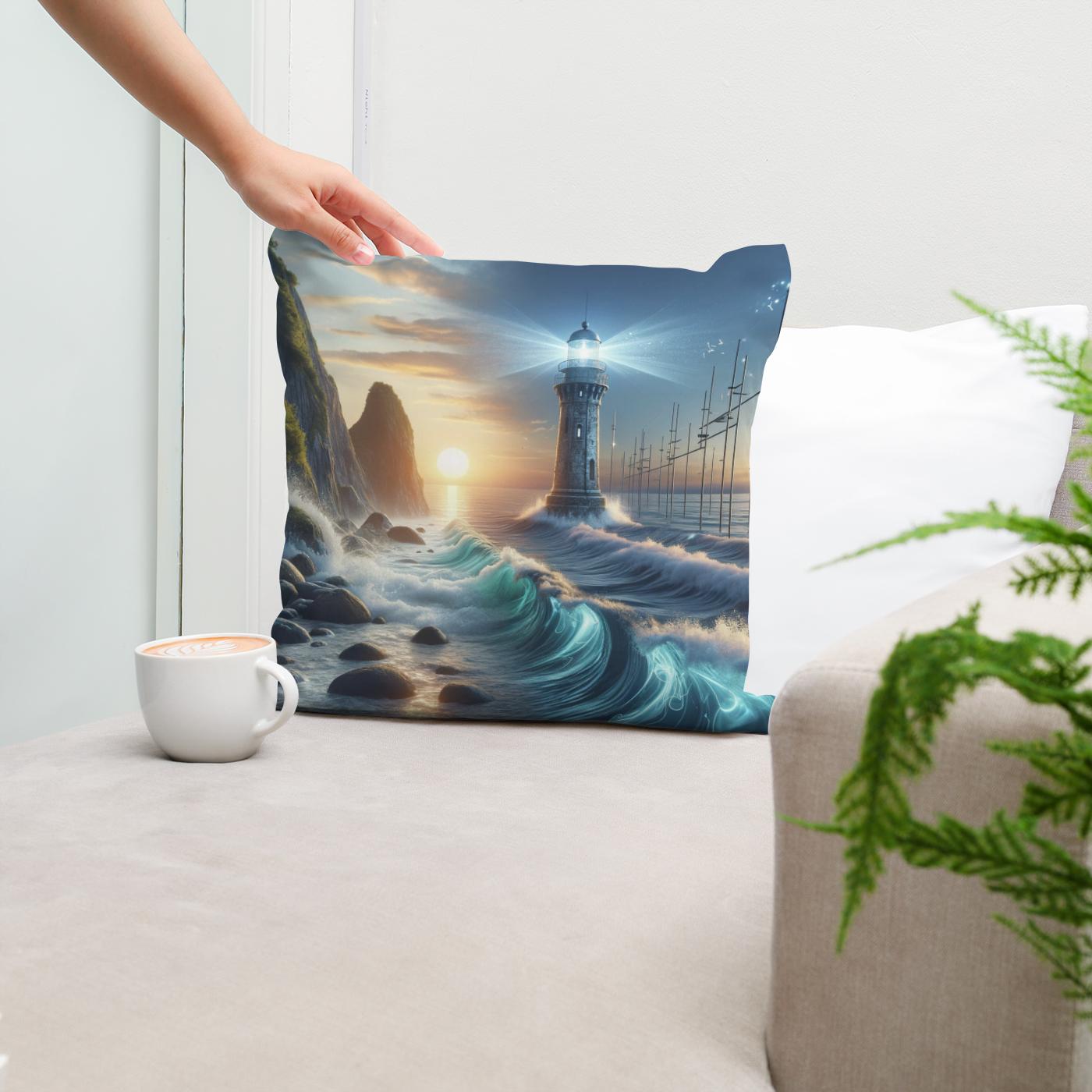 Serenity Shores Beacon Cotton Cushion