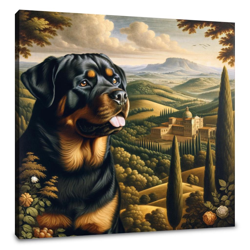 Regal Rottweiler Renaissance Canvas