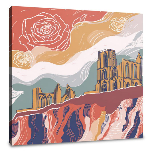 Whitby Abbey Rose Canvas