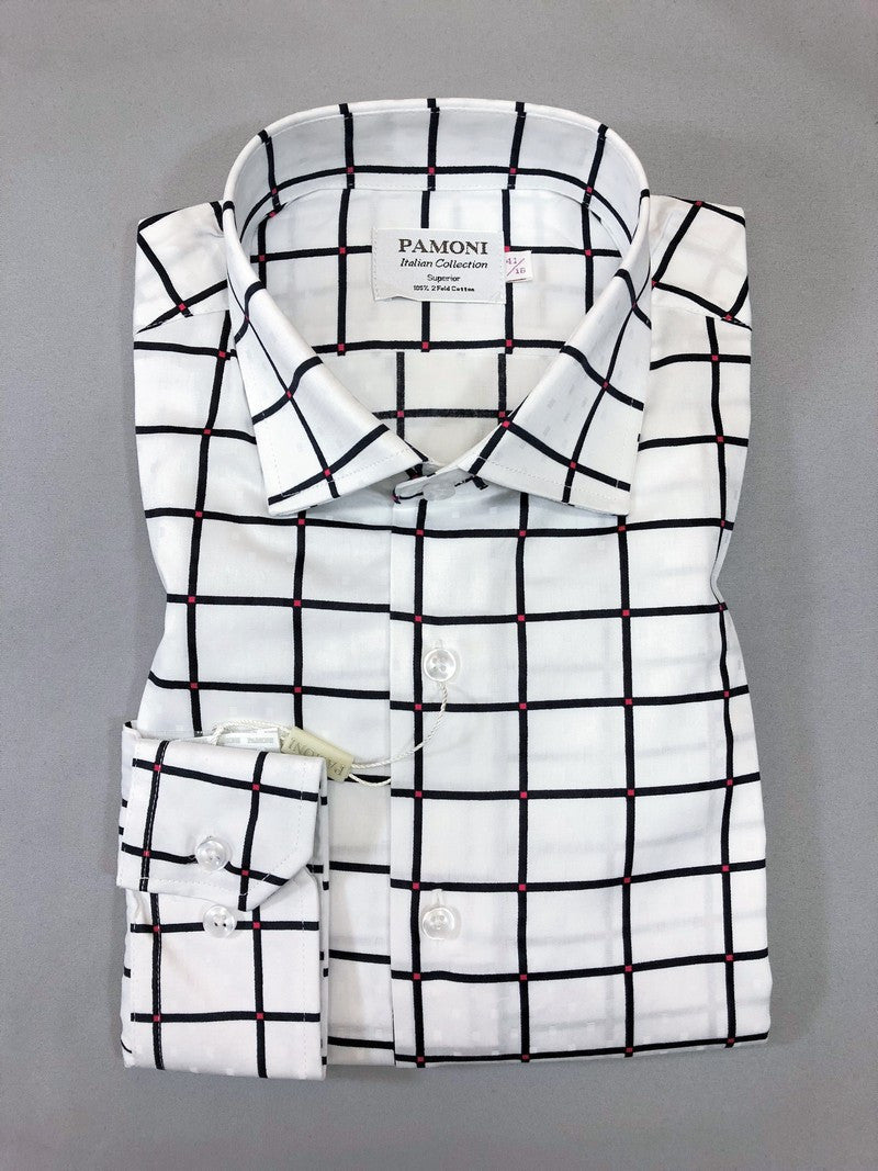 White Black Check Slim Fit Shirt