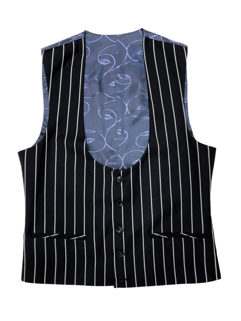 Navy Bold Stripe 2-button 3-piece Suit