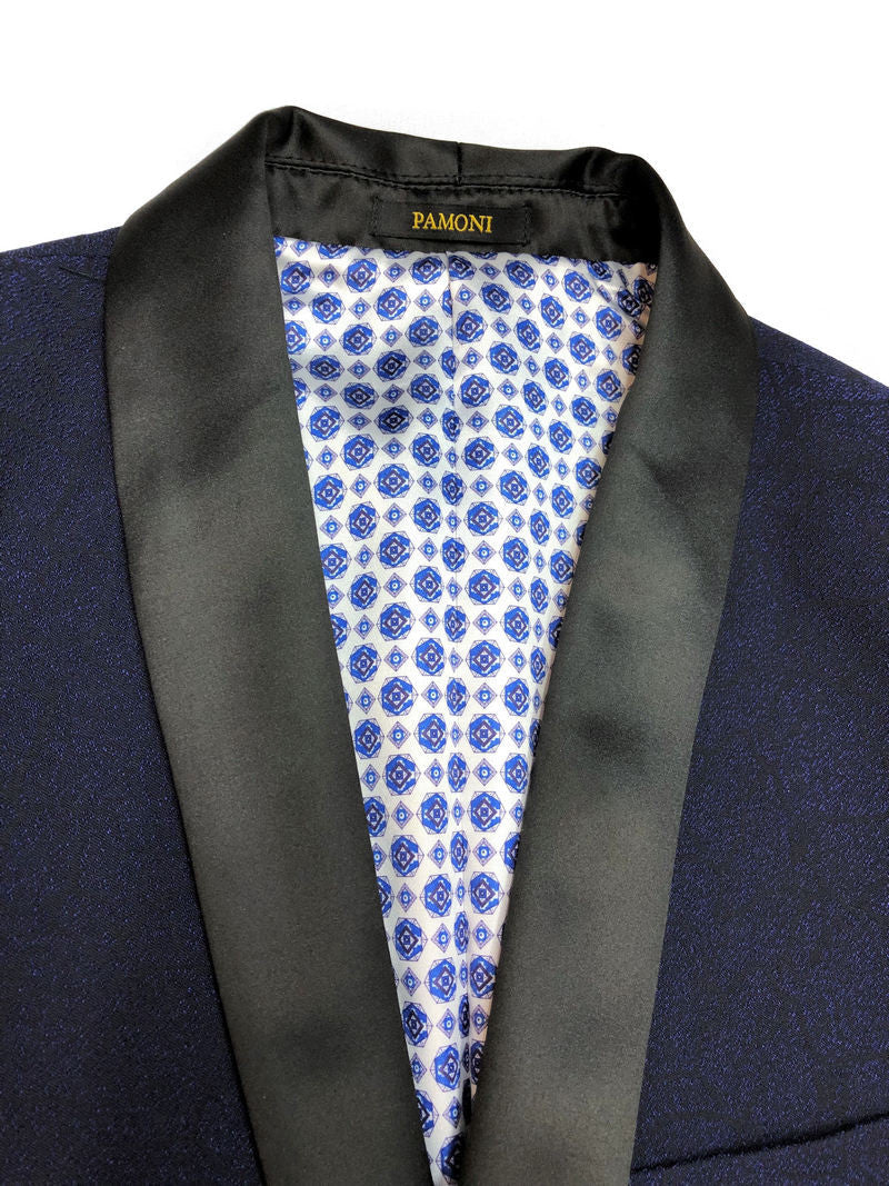 Blue Textured Dinner Jacket