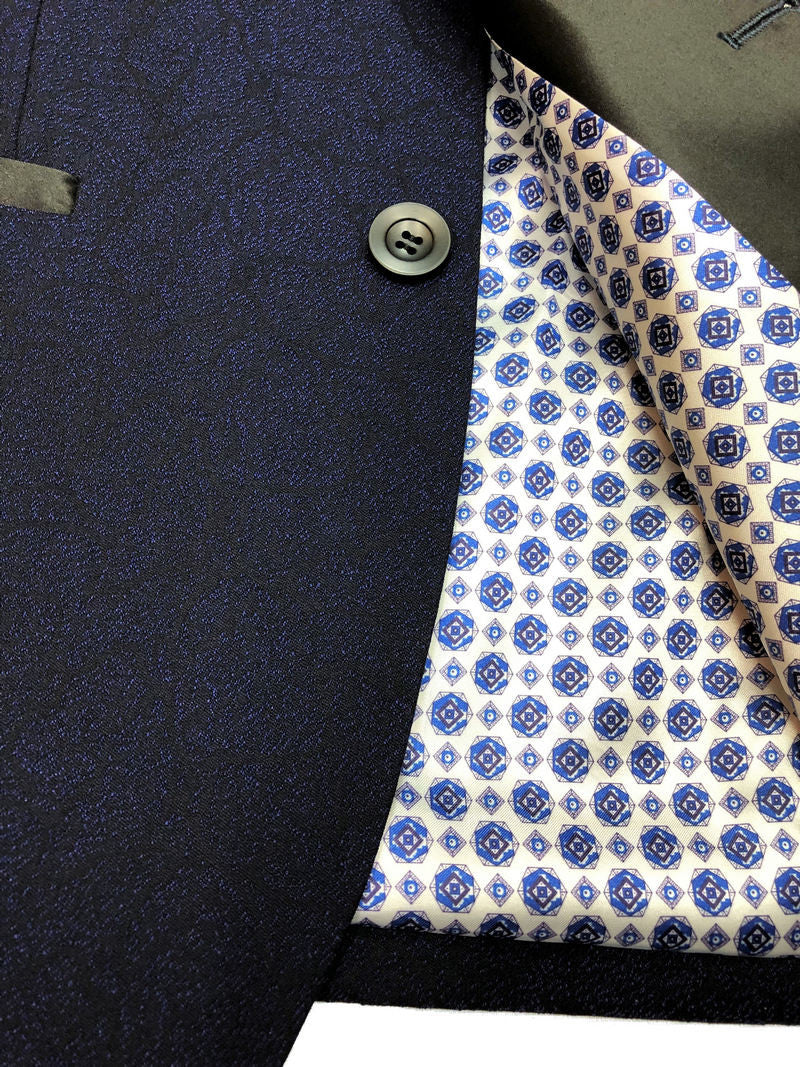 Blue Textured Dinner Jacket