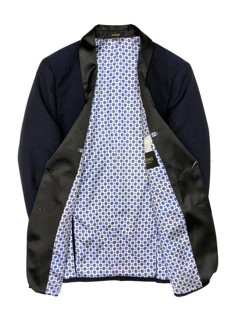 Blue Textured Dinner Jacket