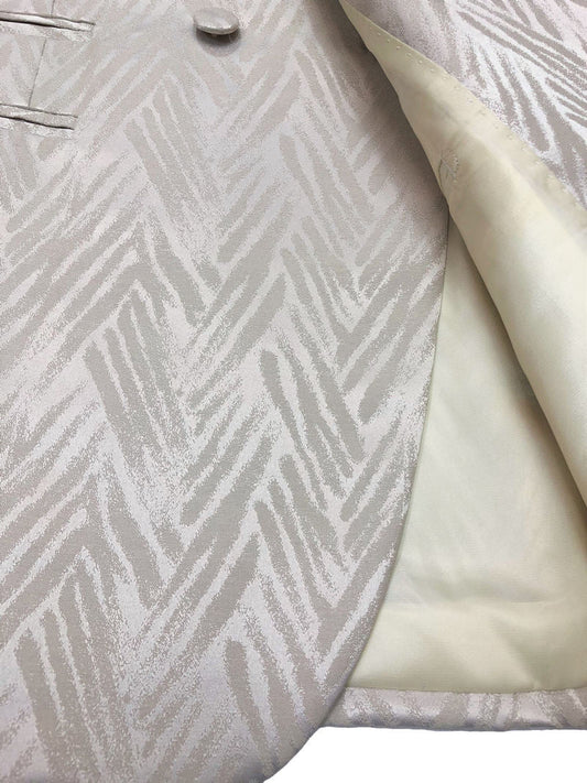Chevron Champagne Shawl Lapel Suit