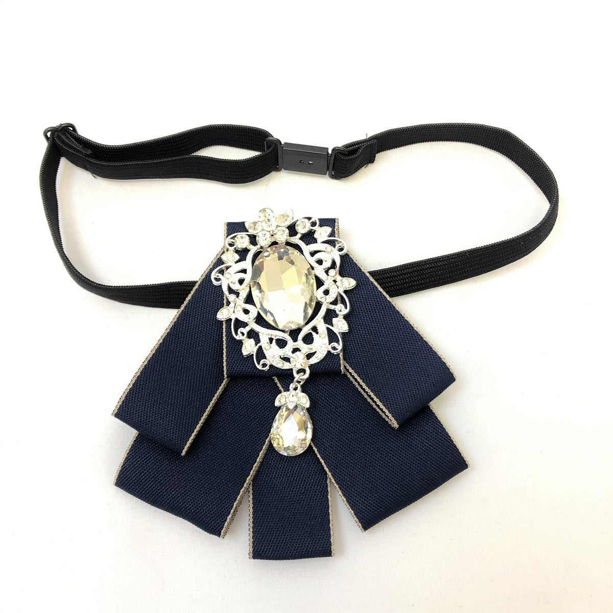 Rhinestone Crystal Ribbon Bow Tie