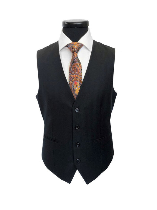 Black Herringbone 2 Button 3-piece Suit