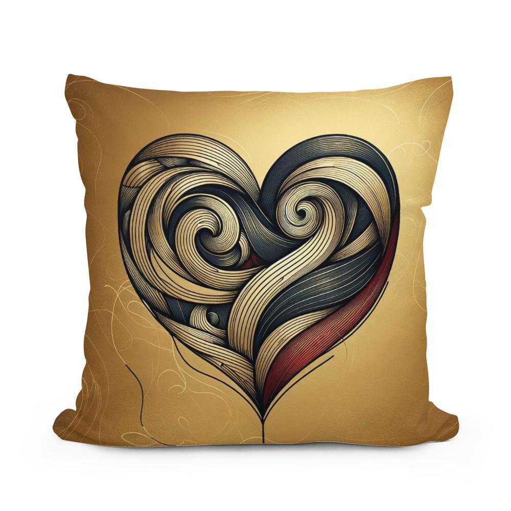 Crimson Heart Cotton Cushion
