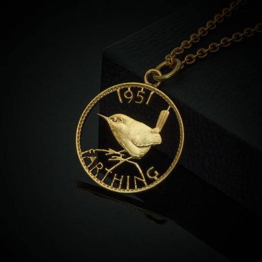 Wren Farthing (1937-1956) - Cut Out Coin Necklace