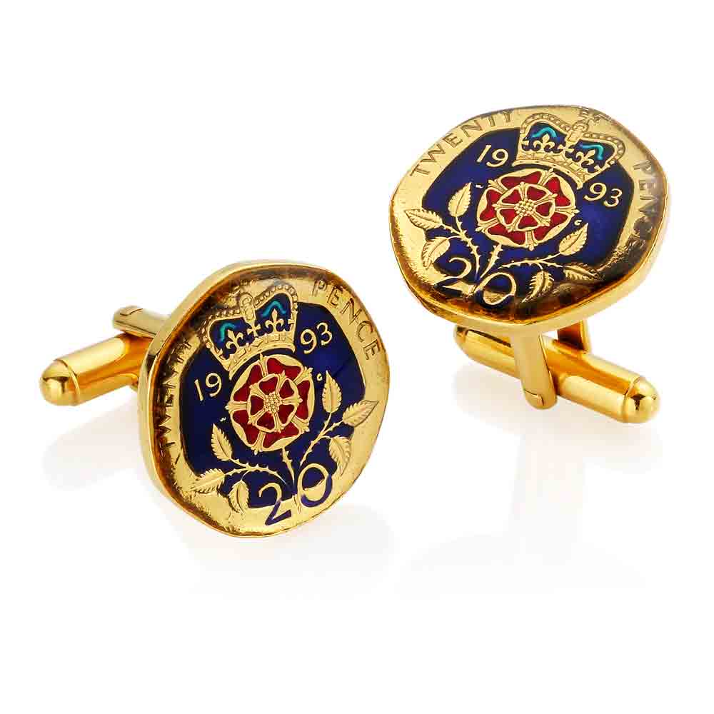 Twenty Pence (1982-2007) - Enamelled Coin Cufflinks
