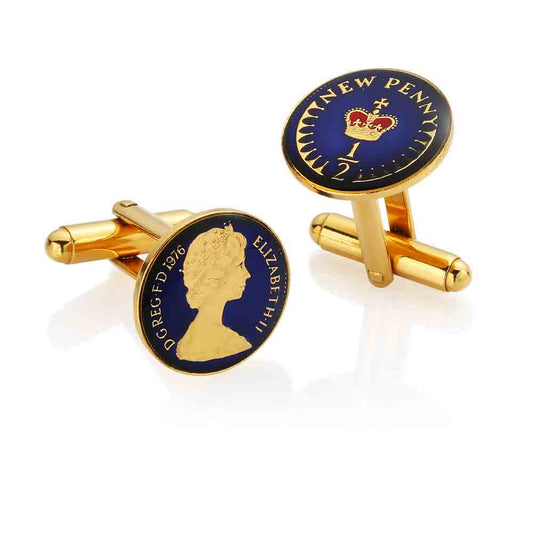 Halfpenny (1971-1982)- Enamelled Coin Cufflinks