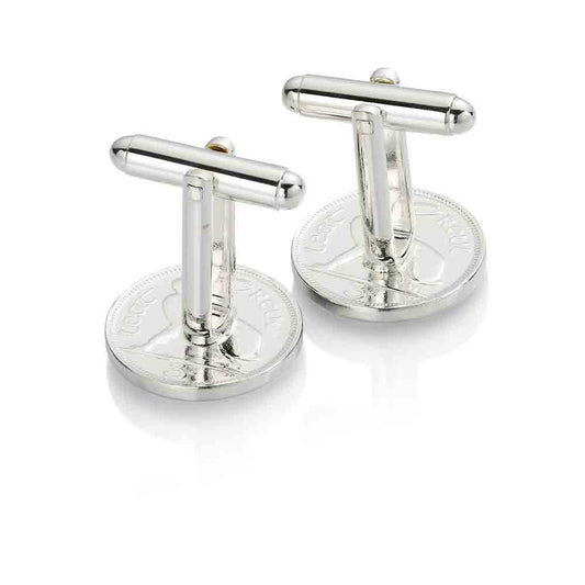 Irish Threepenny - Harp Side - Enamelled Coin Cufflinks