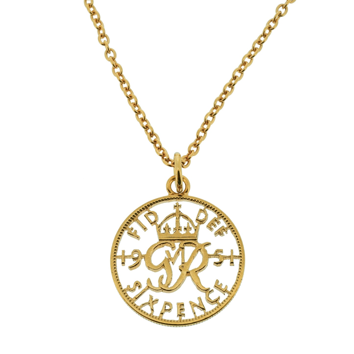 George VI  Sixpence (1937-1952) - Cut Out Coin Necklace