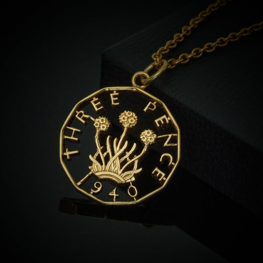 George VI Threepenny (1937-1952) - Thrift Design - Cut Out Coin Necklace