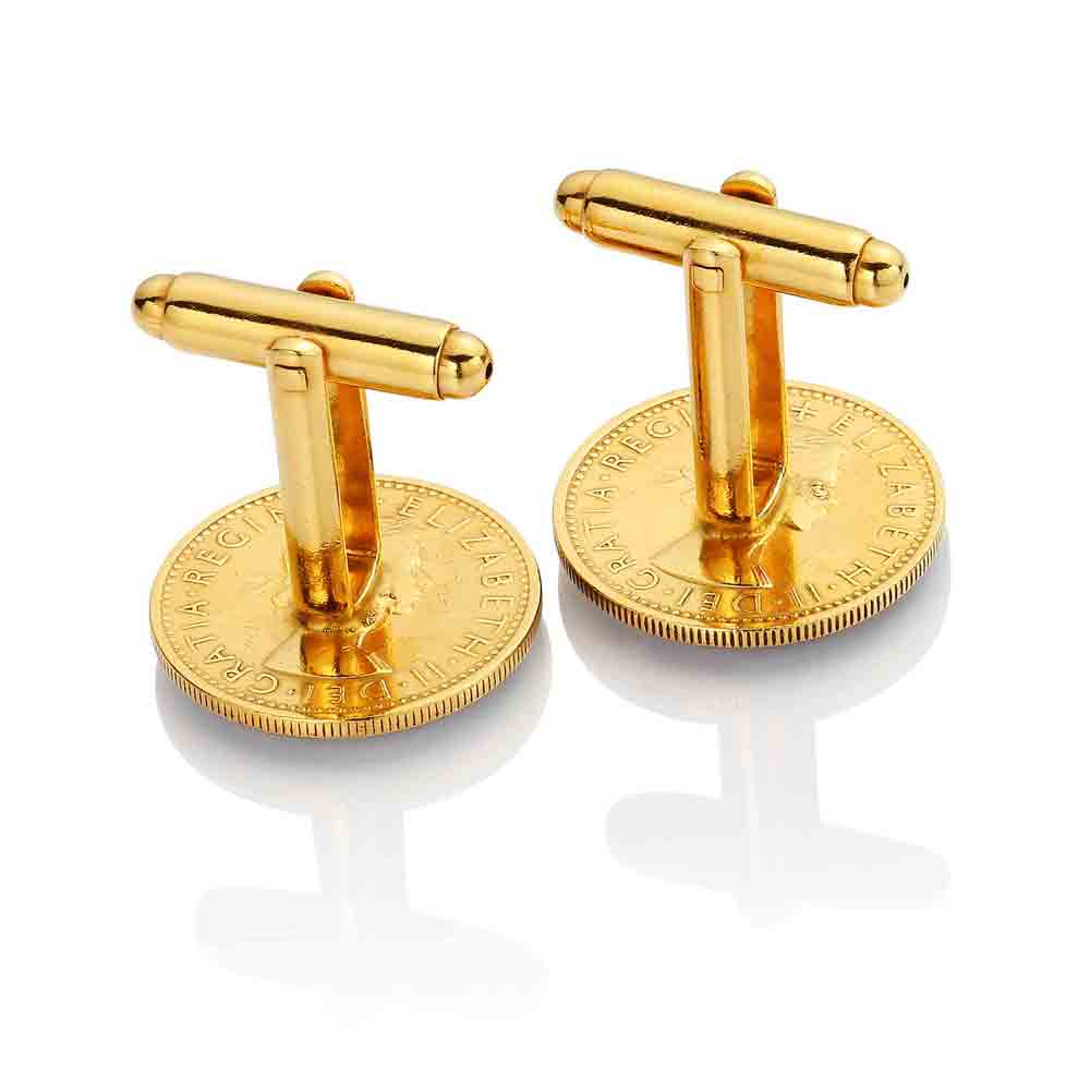 Sixpence (1953-1967) - Enamelled Coin Cufflinks