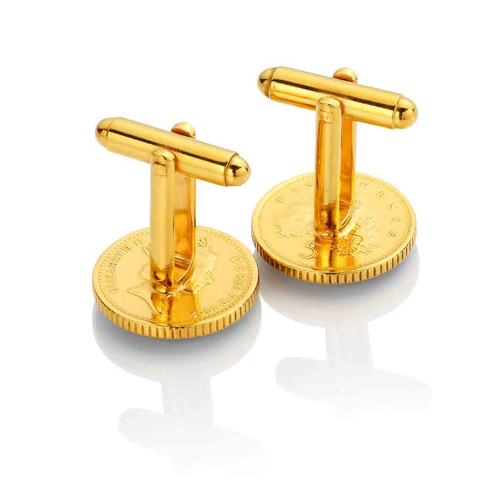 Five Pence (1990-2007) - Enamelled Coin Cufflinks