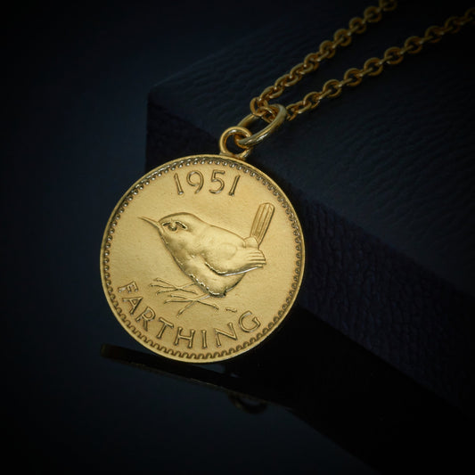 Wren Farthing (1937-1956) - Plated Coin Necklace