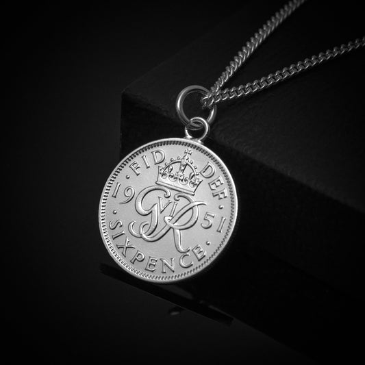 George VI Sixpence (1937-1952) - Plated Coin Necklace