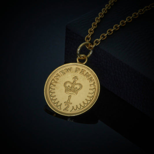 Halfpenny (1971-1982) - Plated Coin Necklace