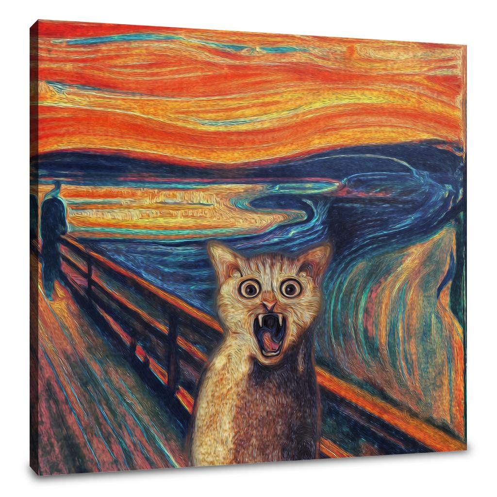 Surprised Feline Expressive Canvas