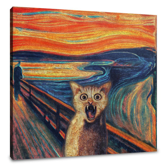 Surprised Feline Expressive Canvas