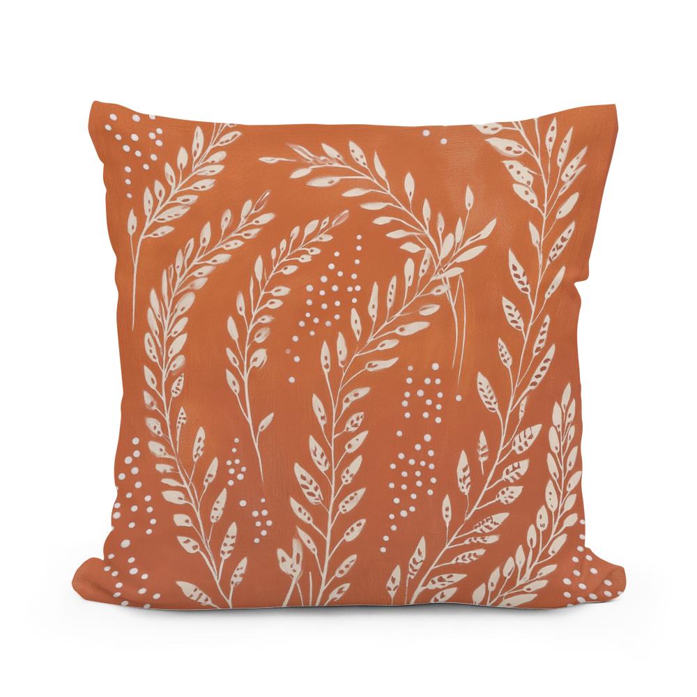 Rusty Orange Wheat Cotton Cushion