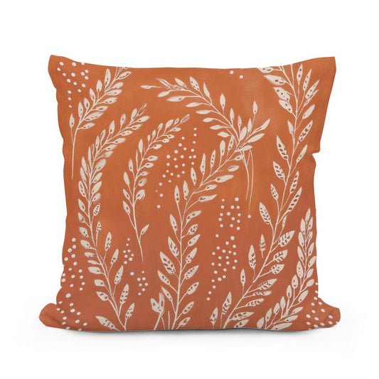 Rusty Orange Wheat Cotton Cushion