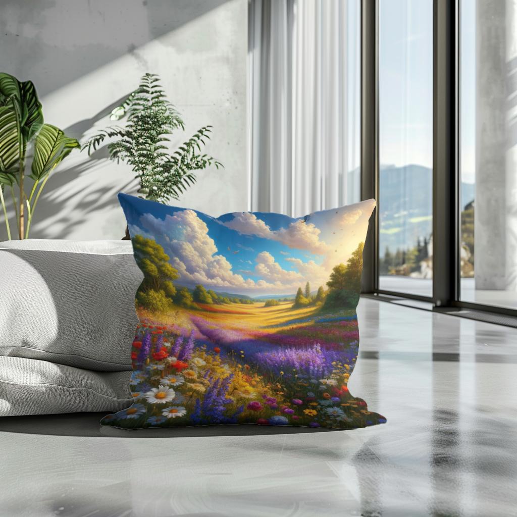 Meadow Whispers Summer Cotton Cushion