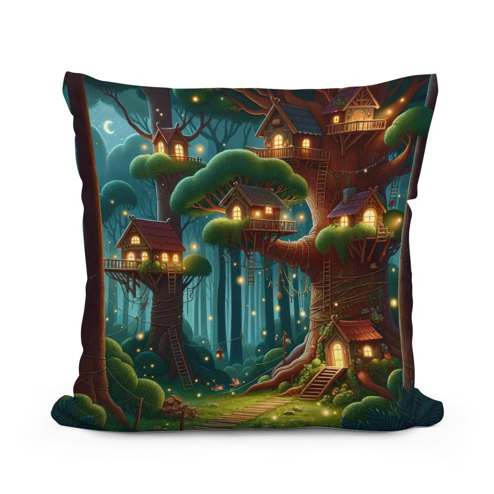 Twilight Treetop Cotton Cushion