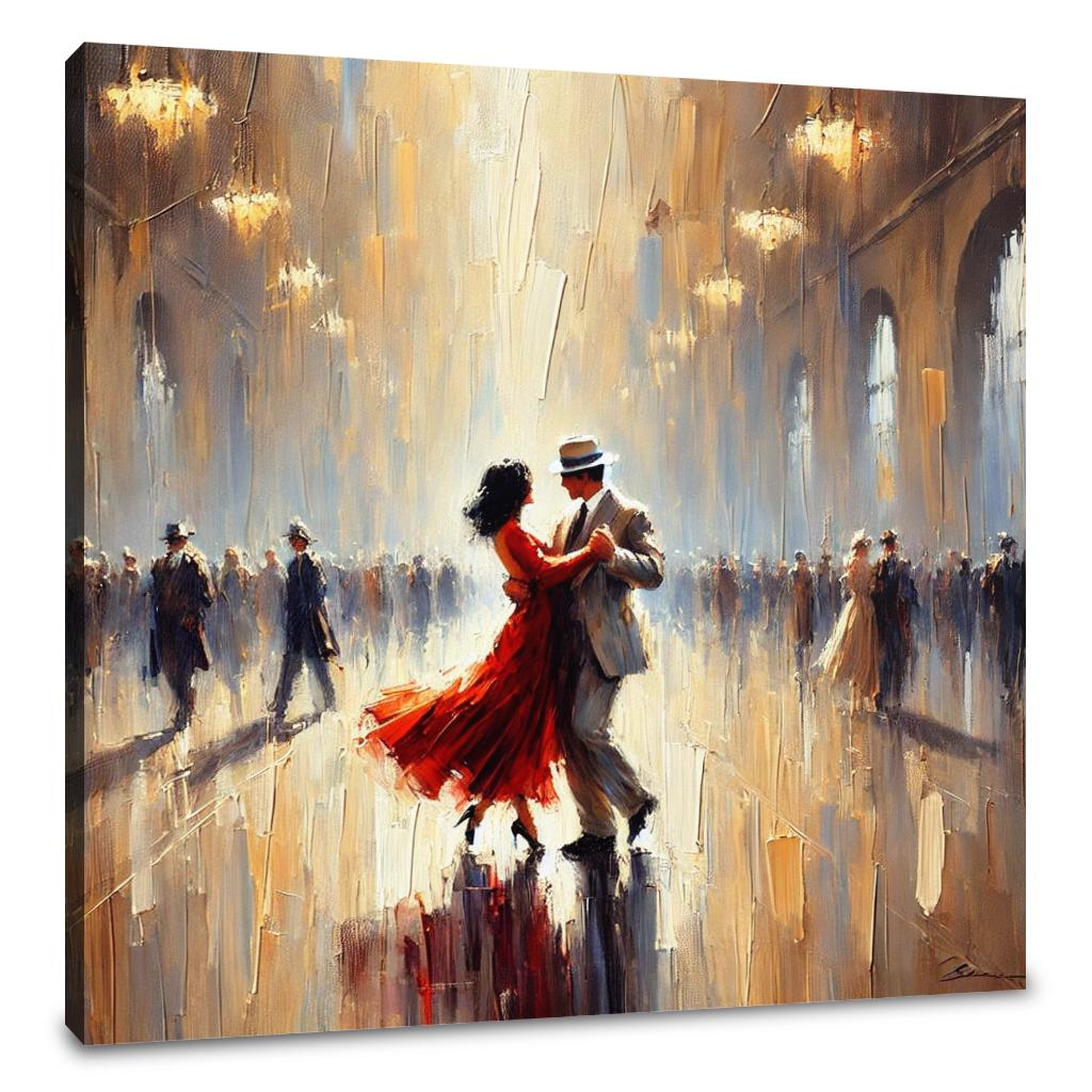 Golden Dance Impressionist Canvas
