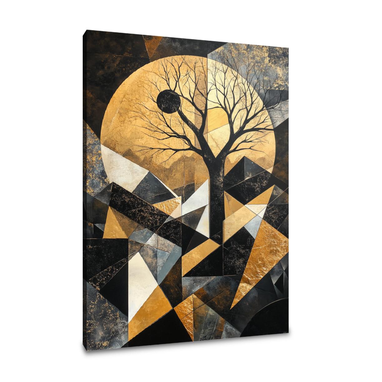 Geometric Nightscape Canvas