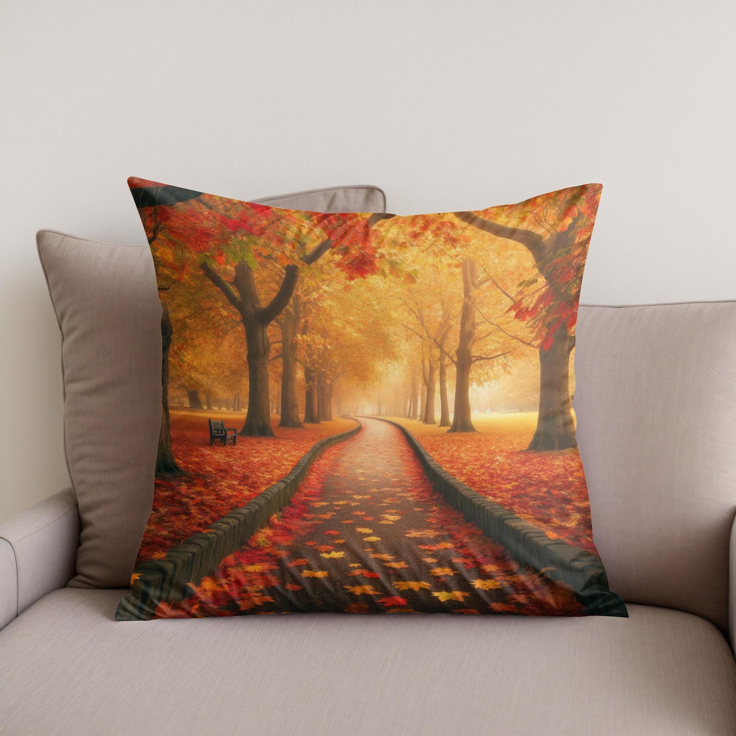 Autumn Pathway Serenity Cotton Cushion