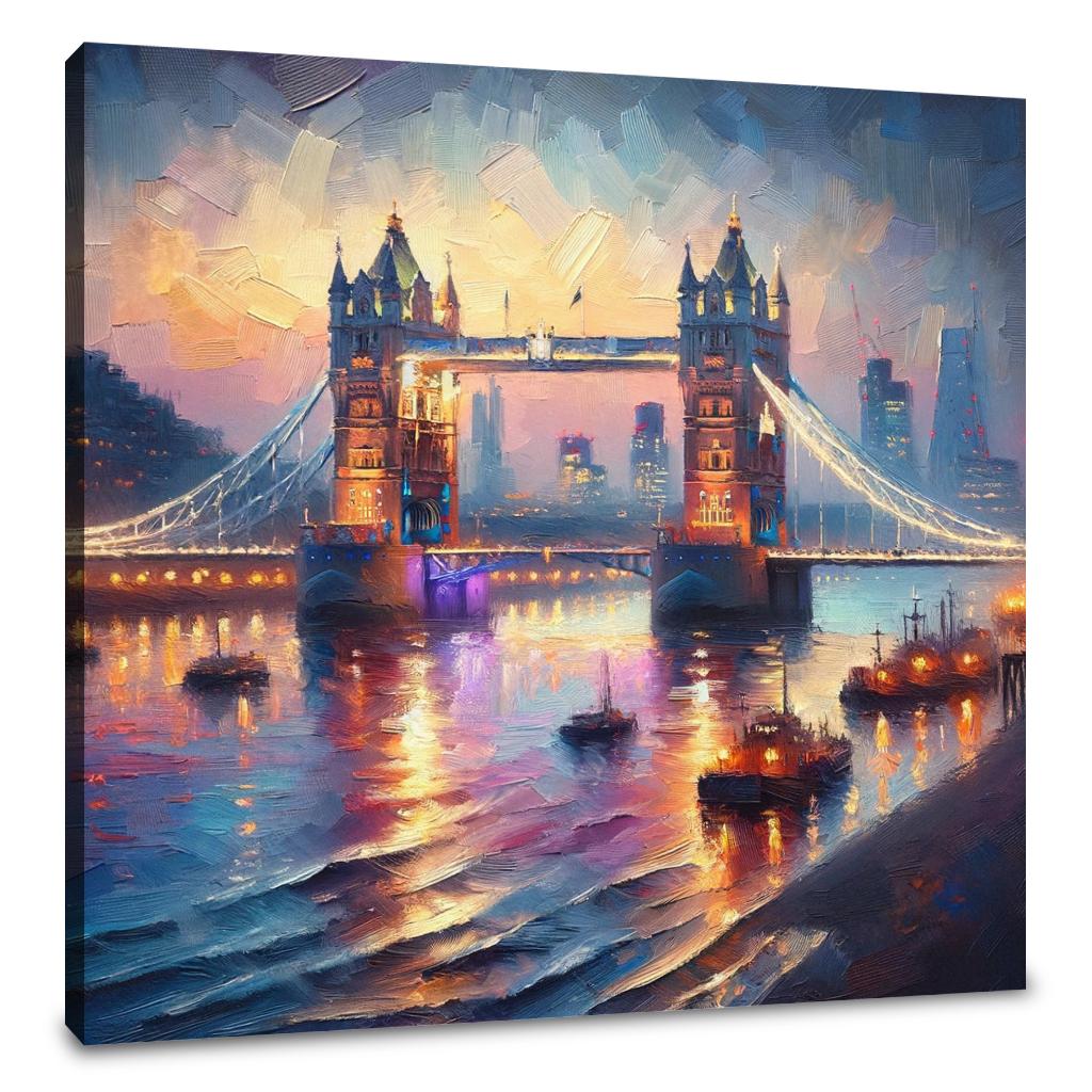 London Tower Bridge Twilight Impression Canvas