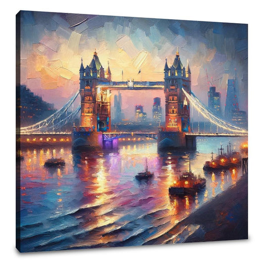 London Tower Bridge Twilight Impression Canvas