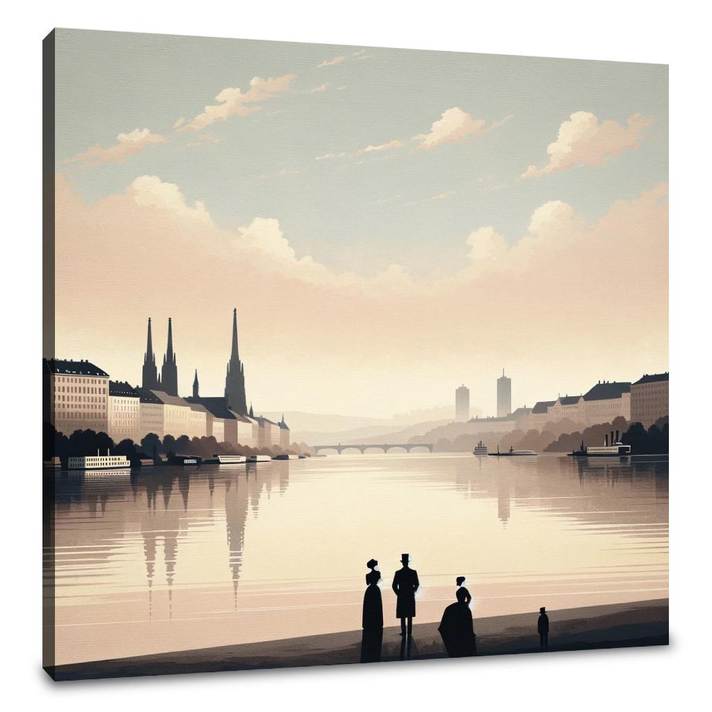 Serene Danube Minimalist Canvas