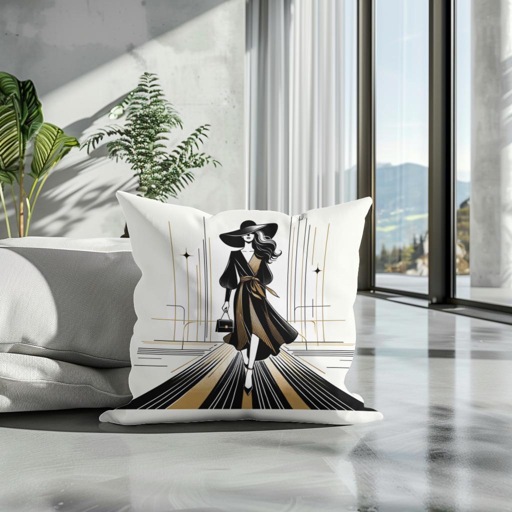 Catwalk Elegance Unveiled Cotton Cushion