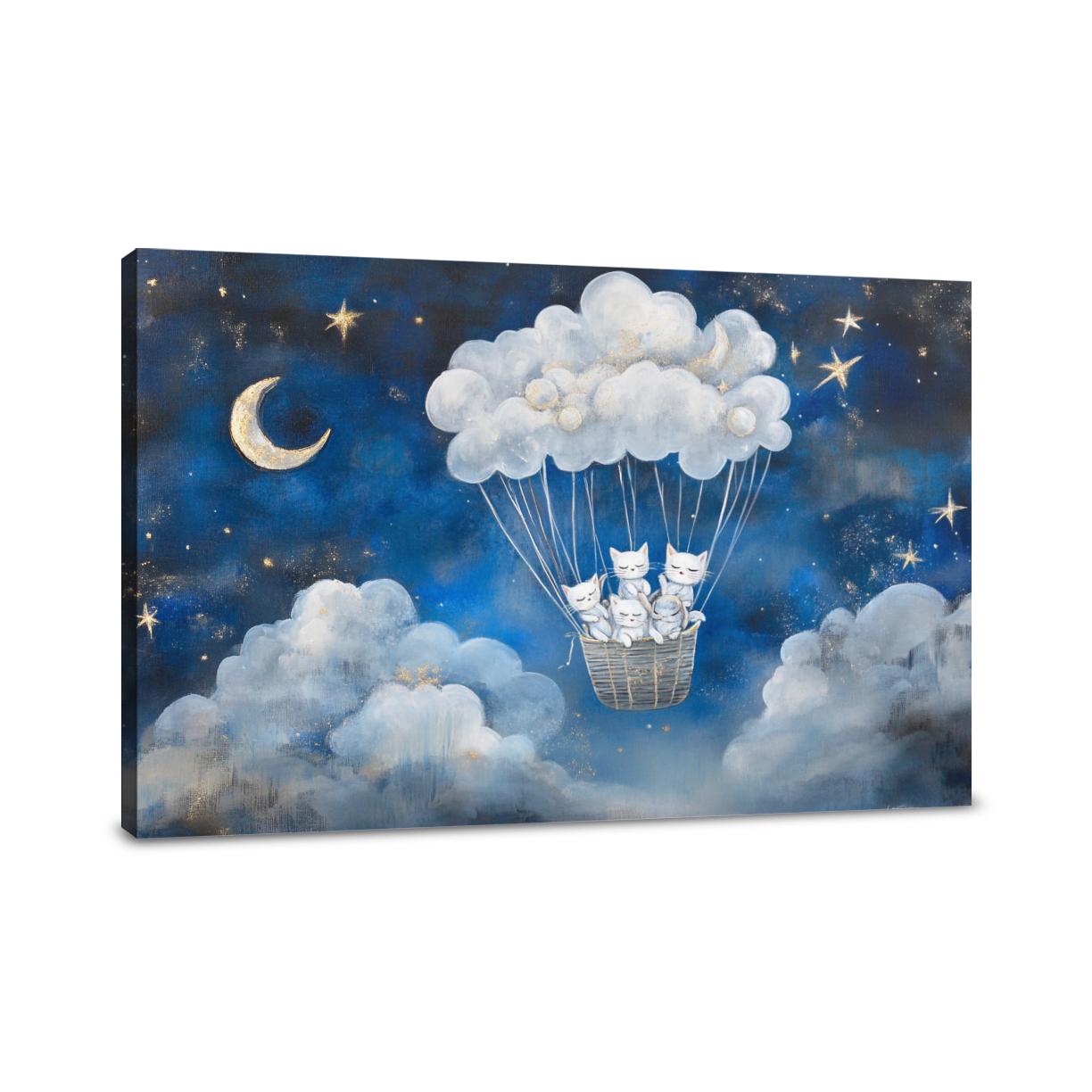 Cloud Balloon Cats Canvas