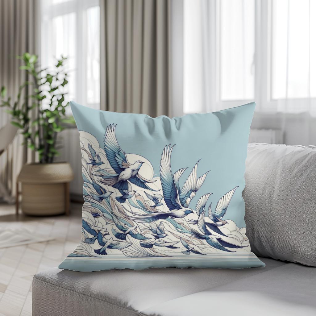 Avian Elegance Cotton Cushion