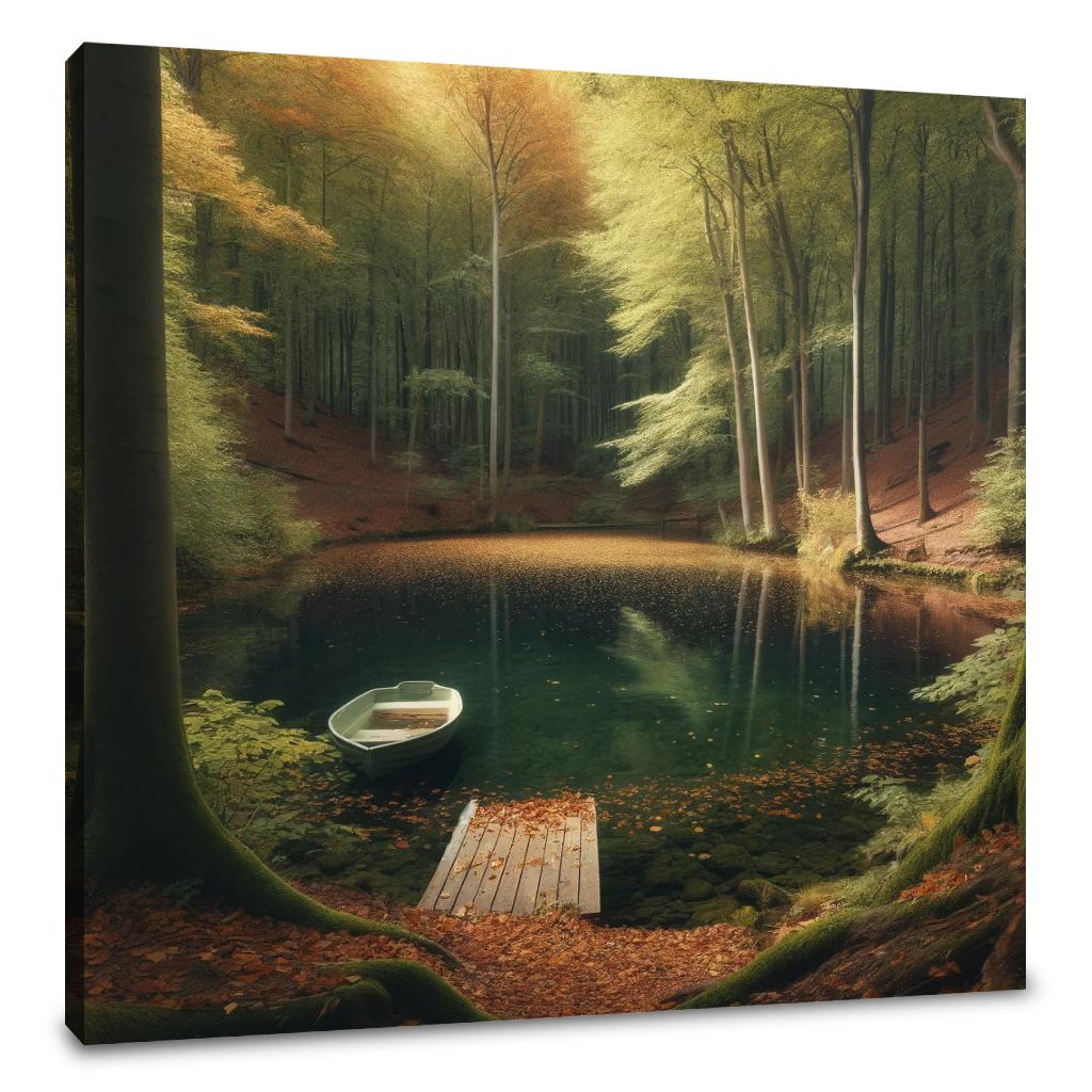 Autumn Pond Solitude Canvas