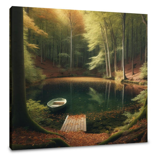 Autumn Pond Solitude Canvas