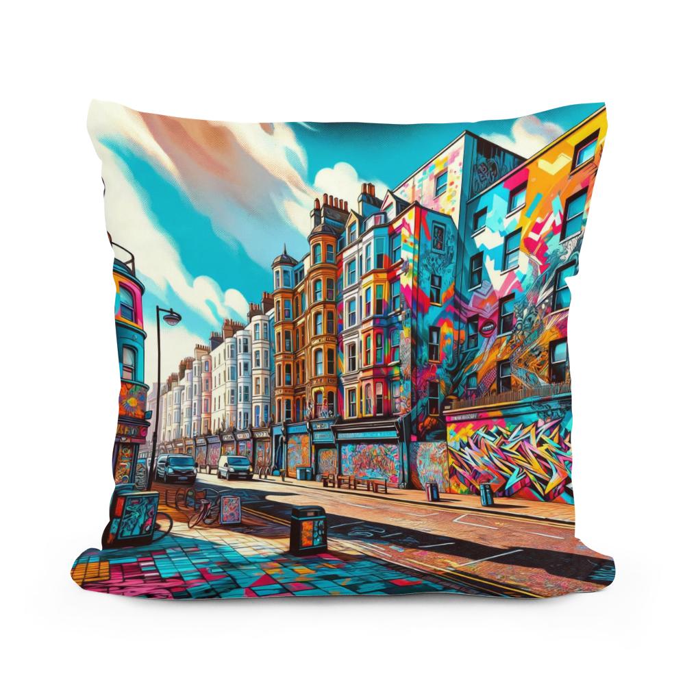 Brighton Street Art Cotton Cushion